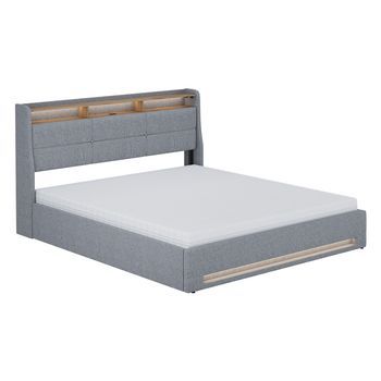 Cama Tapizada Christin 180x200 Con Led, Puerto Usb Y Colchón Vitalispa