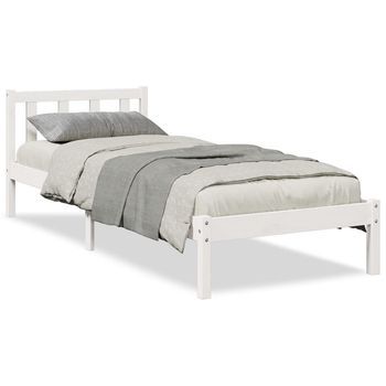 Cama Extralarga Sin Colchón Madera Maciza Pino Blanca 100x210cm Vidaxl