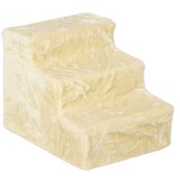 pawhut escalera para perros de 3 peldanos con funda extraible y lavable rampa para perros para cama sofa 46x35x35 cm beige