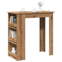 mesa bar con estante almacenaje roble artisan 102x50x1035 cm cfw695784