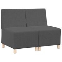 unidad de sofa modular sin brazos 2 uds gris oscuro vidaxl
