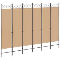 divisor de habitacion de 6 paneles beige 240 x 180 cm tela vidaxl