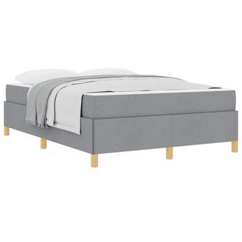 Estructura De Cama Gris Claro 140 X 200 Cm Tela Vidaxl