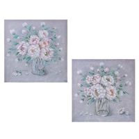 set 2 cuadros lienzos con multiples colores