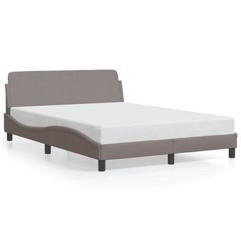 Estructura De Cama Dover Tela Gris Taupe 120x200 Cm Vidaxl