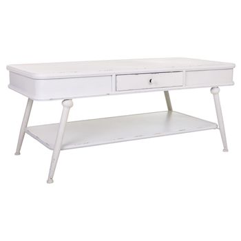 Mesa de centro de metal blanco 120x60x53