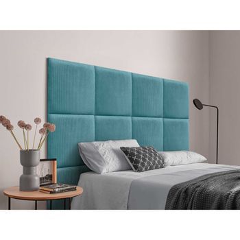 Dhome Cabecero Tapizado Para Camas De 110cm Compuesto De Paneles Autoadhesivos Intercambiables De Pana Premium Cama Lujo Dormitorio Acolchado (