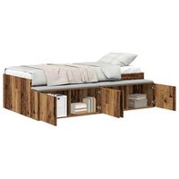 cama individual  cama para adulto  estructura de cama con cajon madera vieja 70 x 190 cm