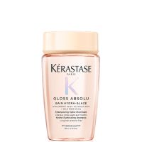kerastase gloss absolu shampoo for all hair types with glycolic acid hyaluronic acid  wild rose 80ml
