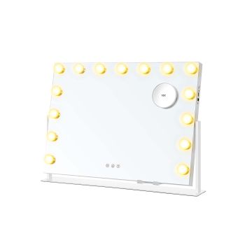 Espejo de Maquillaje con Luz con Bombillas Blanco Mate