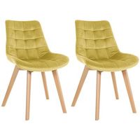 set de 2 sillas de comedor brook en terciopelo amarillo 63x54x84 cm clp