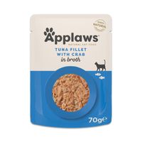 applaws cat natural en caldo 12 x 70 g - filete de atun con cangrejo