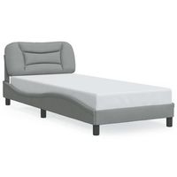 estructura de cama con led sin colchon hvar tela gris claro 80x200cm vidaxl