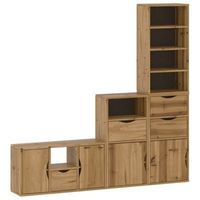 vidaxl muebles de tv 4 uds con almacenaje odda madera maciza pino