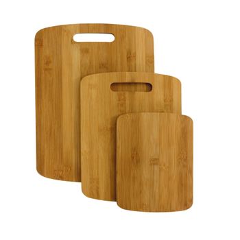Juego de 3 tablas de cortar de bambú natural, 24 x 20 x 15 cm