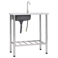 fregadero de camping de un seno y grifo acero inoxidable vidaxl