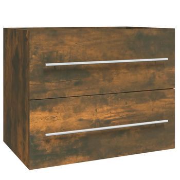 Mueble Lavabo Madera Contrachapada Roble Ahumado 60x38,5x48 Cm Vidaxl