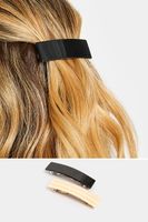 juego 2 pasadores de pelo negro y crema