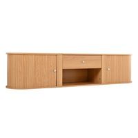 mueble de tv de 180 cm color madera para televisores de hasta 75 pulgadas