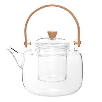 Tetera de cristal y bambú 0,90 l
