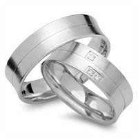 alianzas 14 quilates oro blanco 3 diamantes