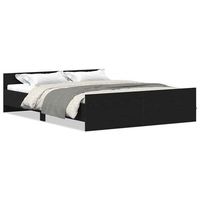 cama matrimonial  cama para adultos  estructura de cama sin colchon roble negro 160x200 cm