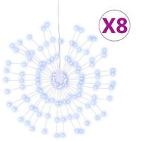 luces de navidad de estrellas 8 uds 140 led blanco frio 17 cm vidaxl