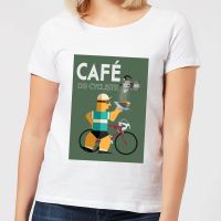 mark fairhurst cafe du cycliste womens t-shirt - white - l