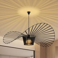 nettlife lampara colgante e27 diseno sombrero moderno negro diam140cm policarbonato max40w para salon comedor cocina sin bombilla