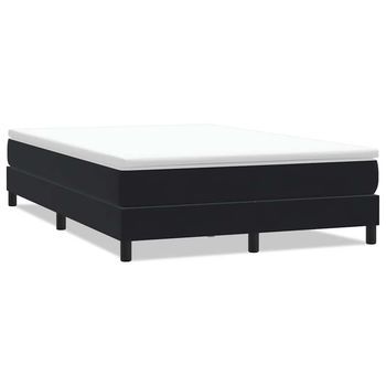 Cama Matrimonial | Cama Para Adultos | Cama Box Spring Sin Colchón Terciopelo Negro 160x220 Cm