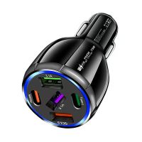 cargador de coche usb pd de 75w y 5 puertos adaptador 3usb-a2usb-c pd qc30 carga rapida para iphone 15 15 plus 15pro 1
