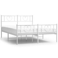cama matrimonial  cama para adulto  estructura cama sin colchon con estribo metal blanco 160x200 cm