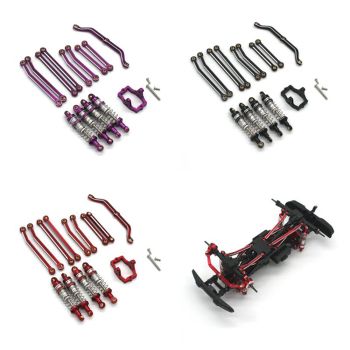 Set de amortiguador y varilla de dirección de metal mejorados para el coche RC JJRC C8801 AUSTAR AX-8560 TRX4M 1/18 acce