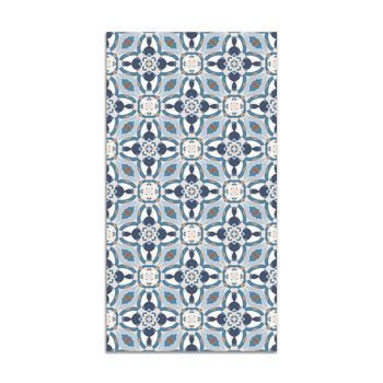 Panorama Alfombra Vinílica Baldosín Oriental Caleidoscopio Azul 80x250 Cm