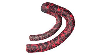 Supacaz cinta de manillar super sticky kush limited splat rojo neon con tapas