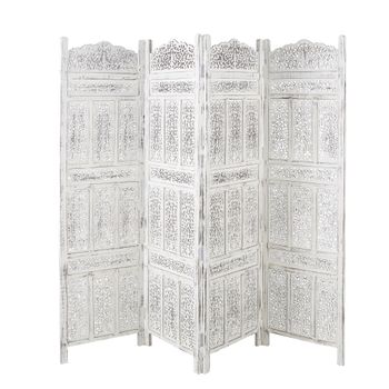 Biombo de madera encalada, 180 cm