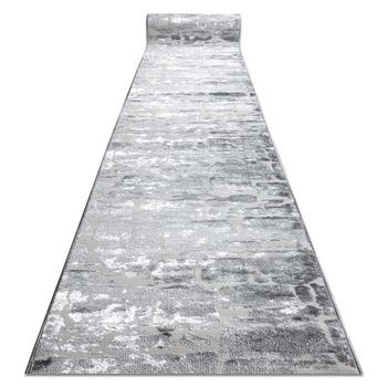 Alfombra De Pasillo Structural Mefe 6184 Dos Niveles De Vellón Gris O 100x370 Cm