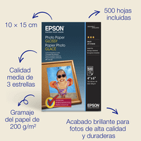 photo paper glossy 10x15cm 500 pag