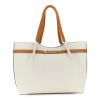 bolso de compras con efecto piel plisada con acabado granulado y polipiel creamleather