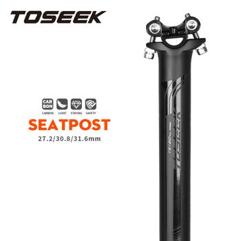 Tubo de Asiento de Carbono TOSEEK para Bicicleta de Montaña/Carretera, 27.2/30.8/31.6MM, Accesorios de Ciclismo