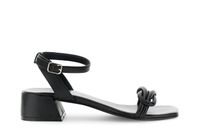 sandalias de piel con nudo en la parte superior black 36