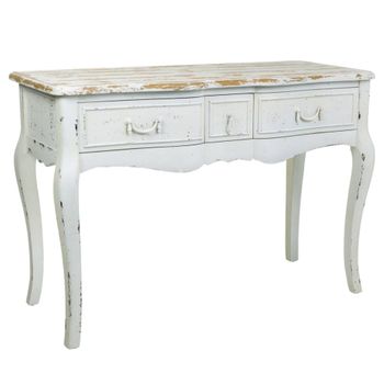 Recibidor-consola de madera lacado blanco 115x50x80