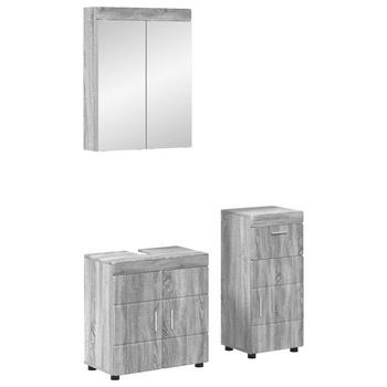 Juego De Muebles De Baño Tulum 3 Uds. Gris Sonoma Vidaxl