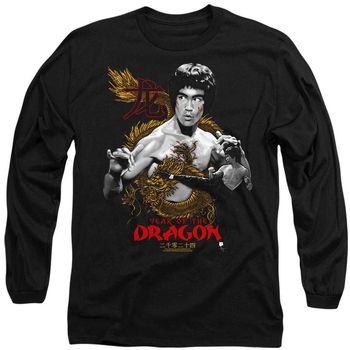 Bruce Lee Camiseta manga larga Golden Year Of The Dragon para mujer