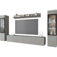 conjunto de muebles de salon vera ii juego de muebles de salon mueble de television sin iluminacion led color gris paladio