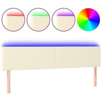 cabecero con led cuero sintetico color crema 160x5x7888 cm vidaxl