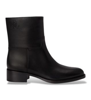 Lauren Ralph Lauren para mujer. 802P15708001 Botines Kyle de piel de becerro negro (41), 3 a 5cm, Ninguno, Casual