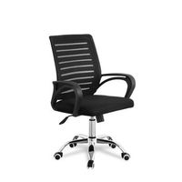 silla de oficina con asiento en simil piel color negro modelo emma