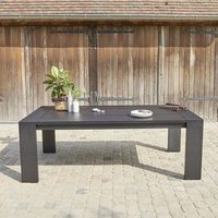 mesa de jardin de aluminio negro para 6 pers