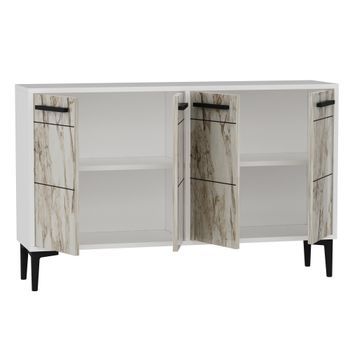 Mueble Tv Stria Blanco Mármol